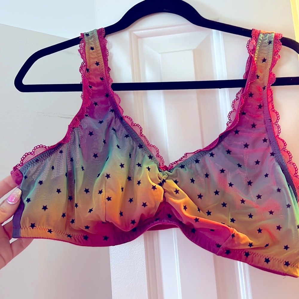Savage X Fenty rainbow star ombre bralette